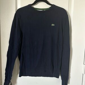 Women Lacoste crew neck navy blue sweater size 6